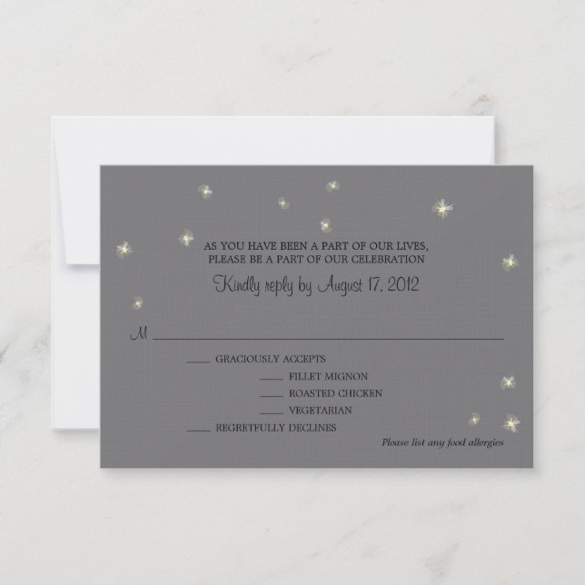 RSVP Card Whimsy Fireflies (Vorderseite)