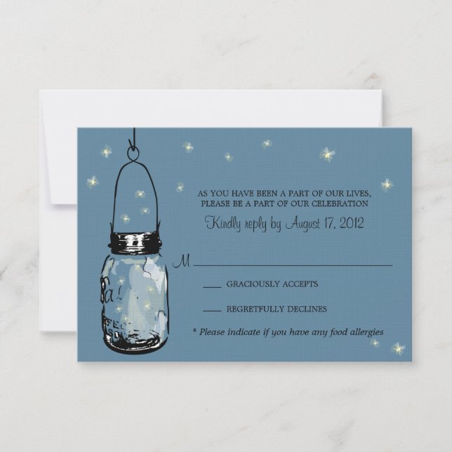 RSVP Card Whimsy Fireflies Karte (Vorderseite)