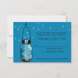 RSVP Card Whimsy Fireflies und Mason Jar Karte