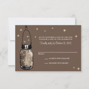 RSVP Card Whimsy Fireflies und Mason Jar Karte