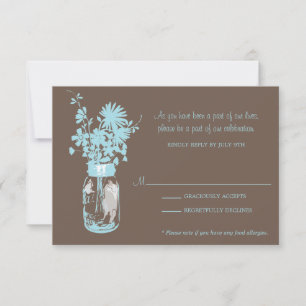 RSVP Card Wild Blume & Mason Jar Karte