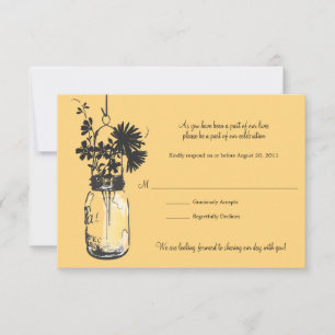 RSVP Card Wild Blume & Mason Jar Karte