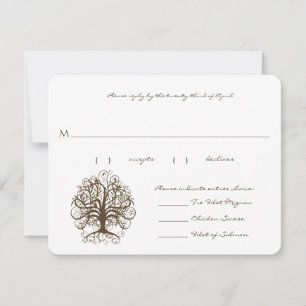 RSVP Cards-Brown Tree Swirl Menü-Auswahlen