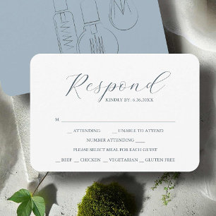 RSVP Cards für Hochzeitsessen mit industriellem Ch
