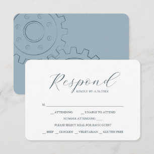 RSVP Cards für Hochzeitsessen mit industriellem Ch Karte