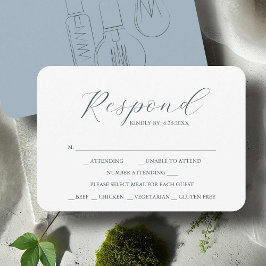 RSVP Cards für Hochzeitsessen mit industriellem Ch Karte