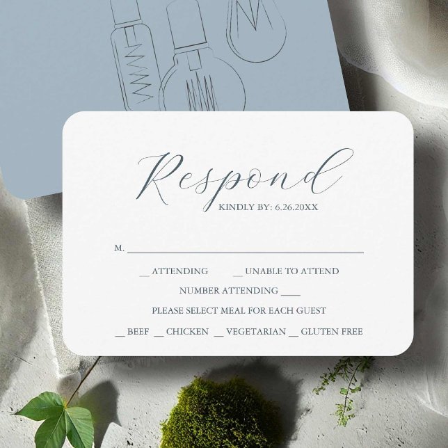 RSVP Cards für Hochzeitsessen mit industriellem Ch Karte (Industrial chic wedding invitation suite features rsvp card Edison lightbulbs Victoria Grigaliunas)