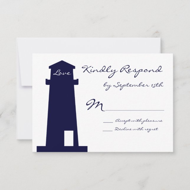 RSVP Cards für Nautical Lighthouse Beach (Vorderseite)