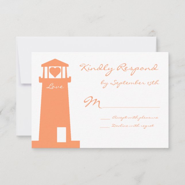 RSVP Cards für Nautical Lighthouse Beach (Vorderseite)