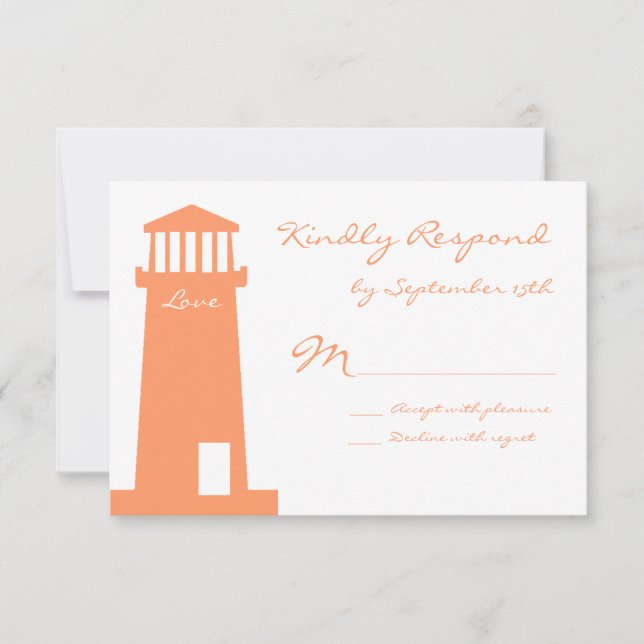 RSVP Cards für Nautical Lighthouse Beach (Vorderseite)