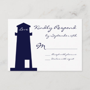 RSVP Cards für Nautical Lighthouse Beach Karte
