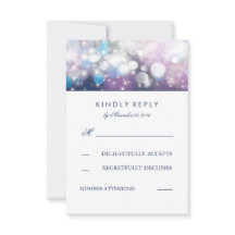 RSVP Cards für String Lights Navy Wedding