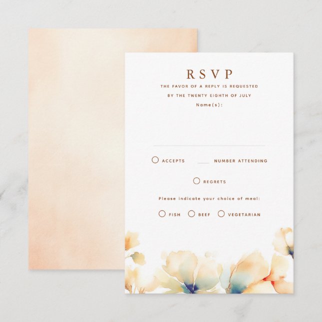 RSVP Cards Karte (Vorne/Hinten)