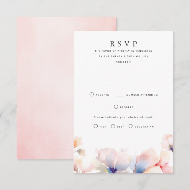 RSVP Cards Karte (Vorne/Hinten)