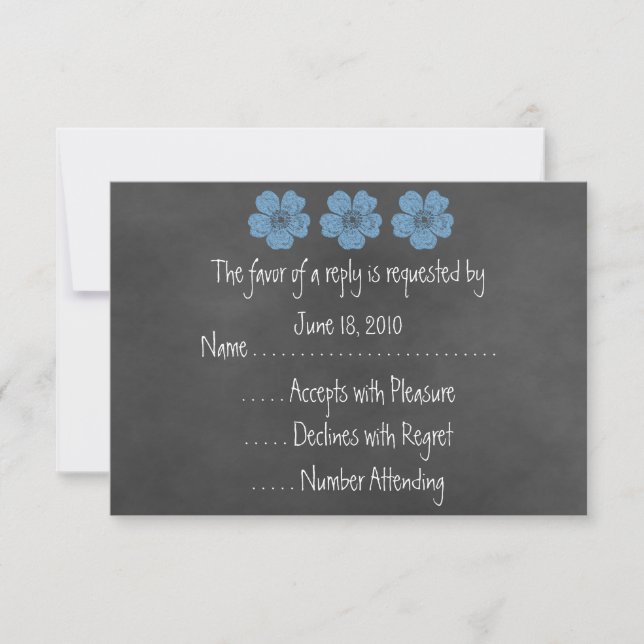 RSVP Chalkboard "Wild Blue Rose" (Vorderseite)