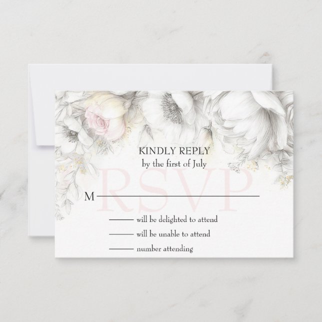 RSVP Classic Modern Ivory and Blush Floral  (Vorderseite)