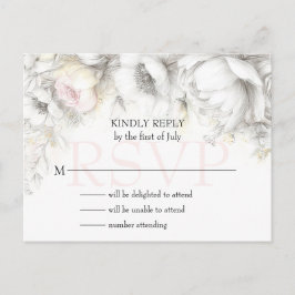 RSVP Classic Modern Ivory and Blush Floral Postkarte