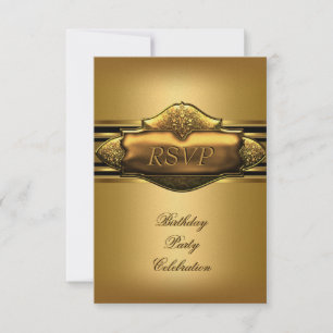 RSVP Elegante goldene Geburtstagsfeier Herren Einladung