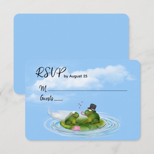 RSVP-Frösche auf Lily Pad hochfahren RSVP Karte (Vorne/Hinten)