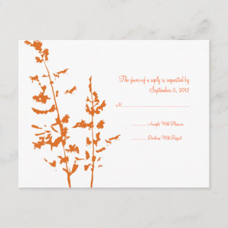 RSVP für Blumenzehen in Orange und Weißland Karte