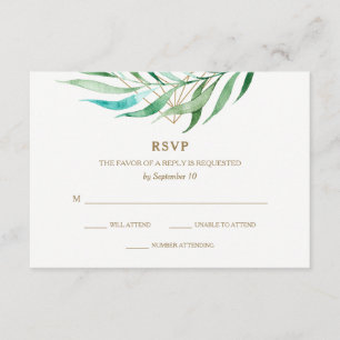 RSVP für botanische Hochzeiten und geometrische Ho Karte