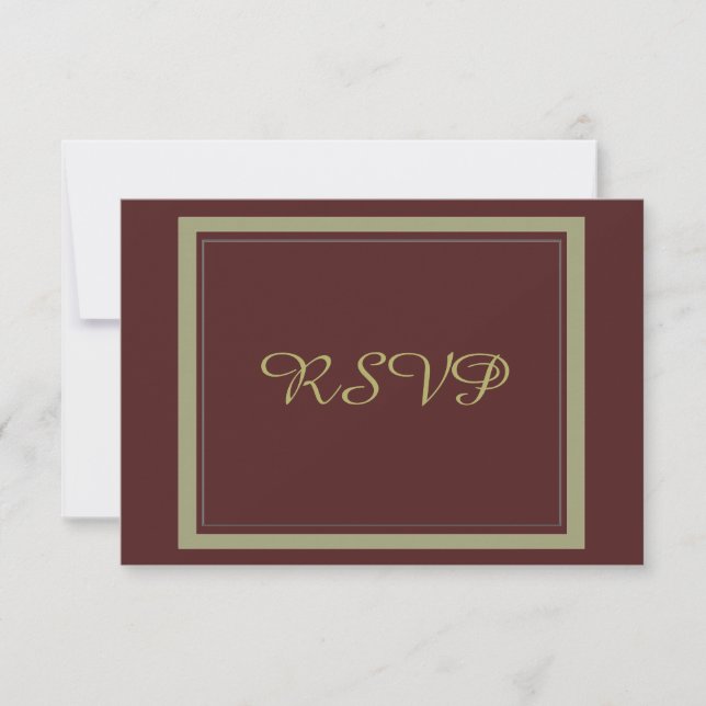 RSVP für Burgund und Gold-Hochzeiten (Vorderseite)
