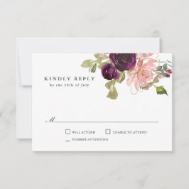 RSVP für Burgund und Rosa Hochzeit
