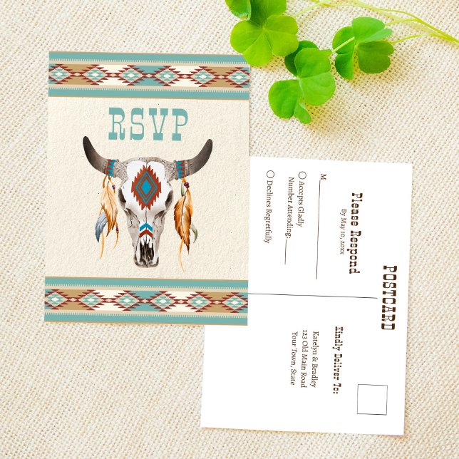 RSVP für die Hochzeit von RSVP auf der Ranch des S Postkarte (Von Creator hochgeladen)