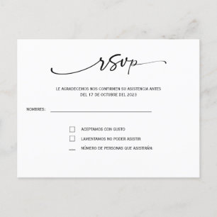 RSVP für eine spanische Hochzeit Postkarte