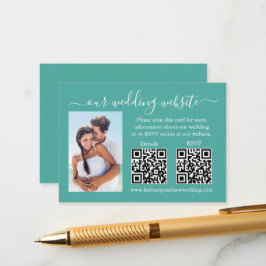 RSVP für Hochzeiten Details Foto 2 QR Aquamarin Begleitkarte