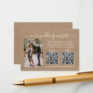 RSVP für Hochzeiten Details Foto 2 QR Kraft Begleitkarte