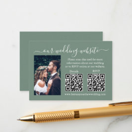 RSVP für Hochzeiten Details Foto 2 QR-Seite Grün Begleitkarte