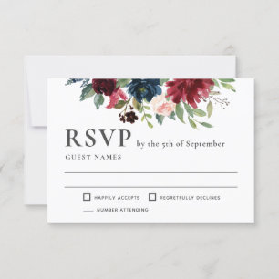 RSVP für Hochzeiten in Burgund und Seefeld Karte
