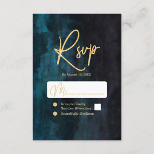 RSVP für Hochzeiten in Navy Blue & Aquamarin Water