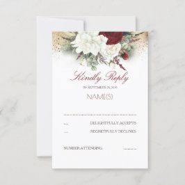 RSVP für Hochzeiten in Rot und Weiß Karte