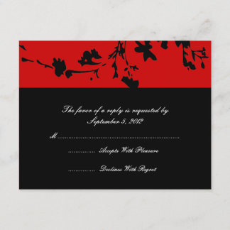 RSVP für Hochzeiten in Schwarz und Rot Karte