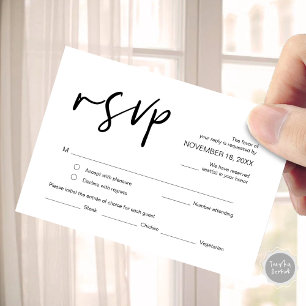 RSVP für Hochzeiten mit Wahlmöglichkeiten für Mahl Begleitkarte