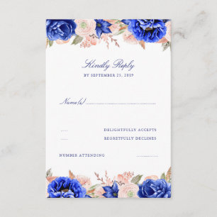 RSVP für Hochzeiten von Navy und Rosa Floral