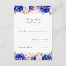 RSVP für Hochzeiten von Navy und Rosa Floral
