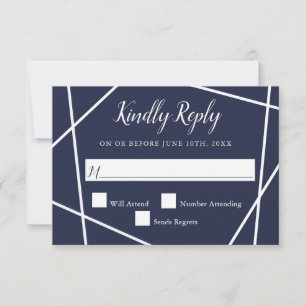 RSVP für Hochzeiten von Navy und White Karte
