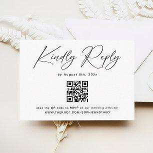RSVP für klassische Schwarz-Weiß-Hochzeit Begleitkarte