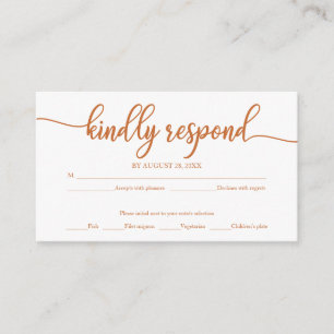 RSVP für Kupferkalligraphie und Weißkalligraphie Begleitkarte