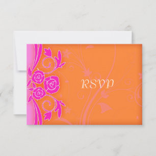 RSVP für Mandarine und Rosenblumen Karte