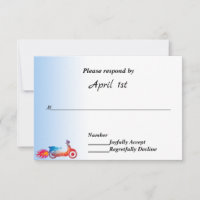 RSVP für mehrfarbiges Motorrad und Flammen
