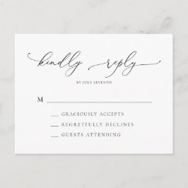 RSVP für Minimalistische Hochzeiten in Schwarz und Postkarte