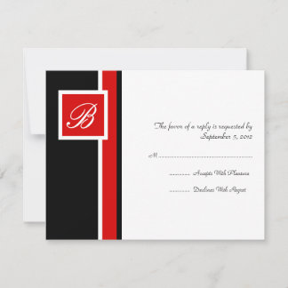 RSVP für moderne Hochzeiten in Rot und Weiß Karte