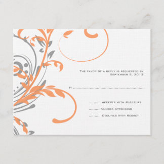RSVP für Orange und Grau Karte