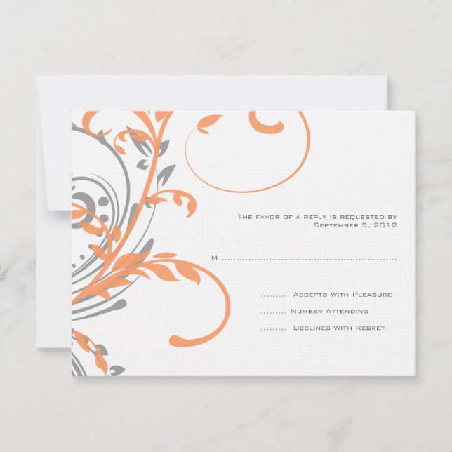 RSVP für Orange und Grau Karte (Vorderseite)