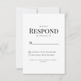 RSVP für Schwarz-Weiß-Hochzeit Karte