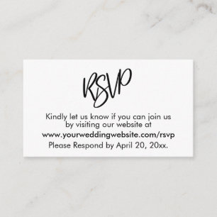 RSVP für Schwarz-Weiß-UAWG Wedding Begleitkarte